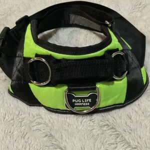 Pug Life Harness in Neon Green and Black